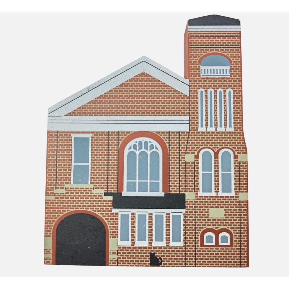 The Cats Meow 1994 St. Johns United Church Of Christ Wooden Shelf Sitter vtg